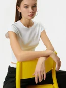 Slim Fit Basic Unpatterned T-shirt